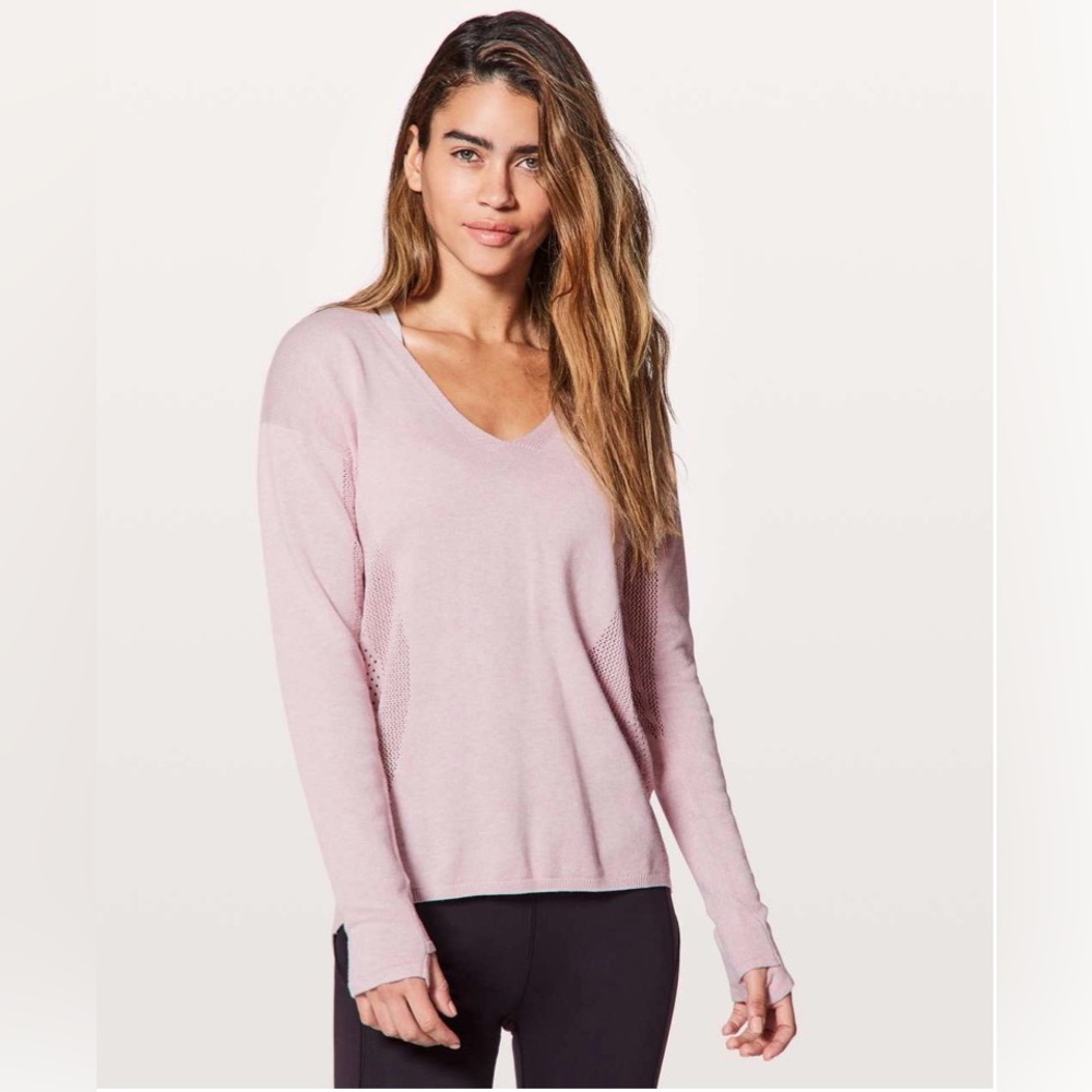 Lululemon Still Movement Sweater in Heathered Petals Pink Size 8